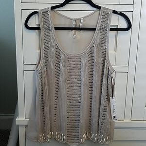 Willow and Clay sleeveless beaded blouse